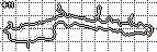 Chart-style outline of Hoover Reservoir with north to the left; the Hoover Dam park and dock is marked in amber at the south end.